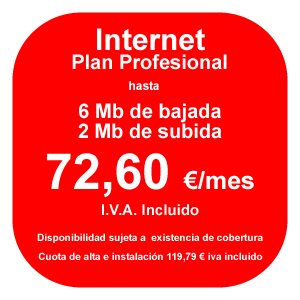Internet profesional con 6 Mb/2Mb por 76,60 € al mes con Redem