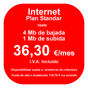 Internet standard hasta 4Mb/1Mb por 36,30 € al mes con Redem